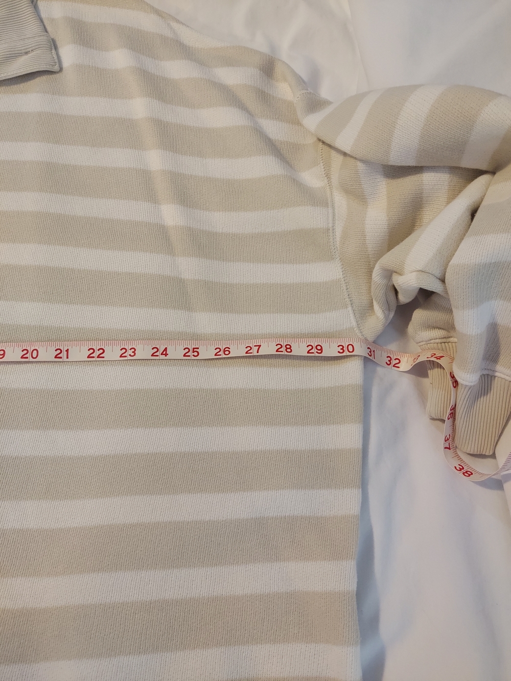 American Eagle Outfitters Beige & White Striped Super Soft Henley Pullover - Picture 5 of 8